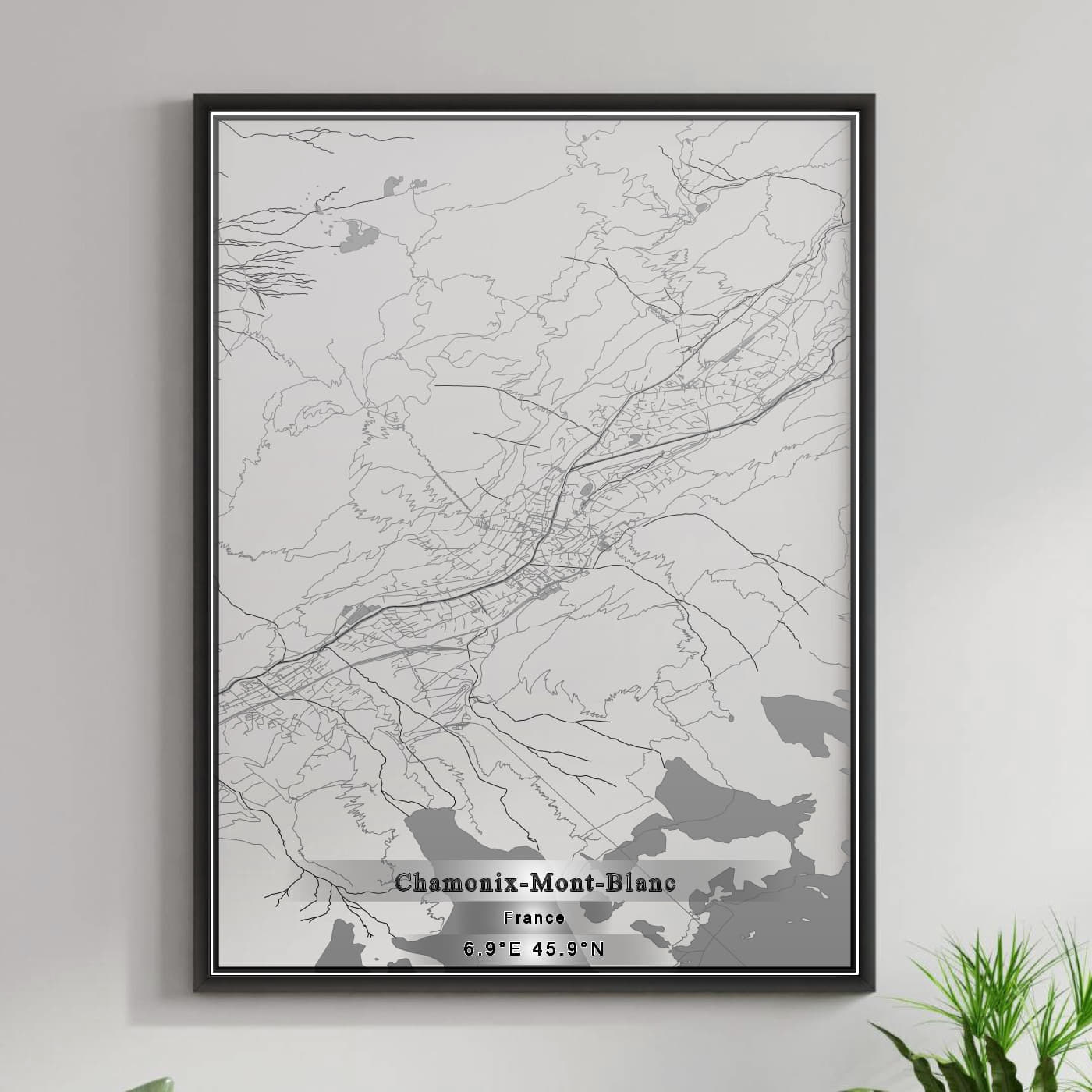 ROAD MAP OF CHAMONIX-MONT-BLANC, FRANCE BY MAPBAKES