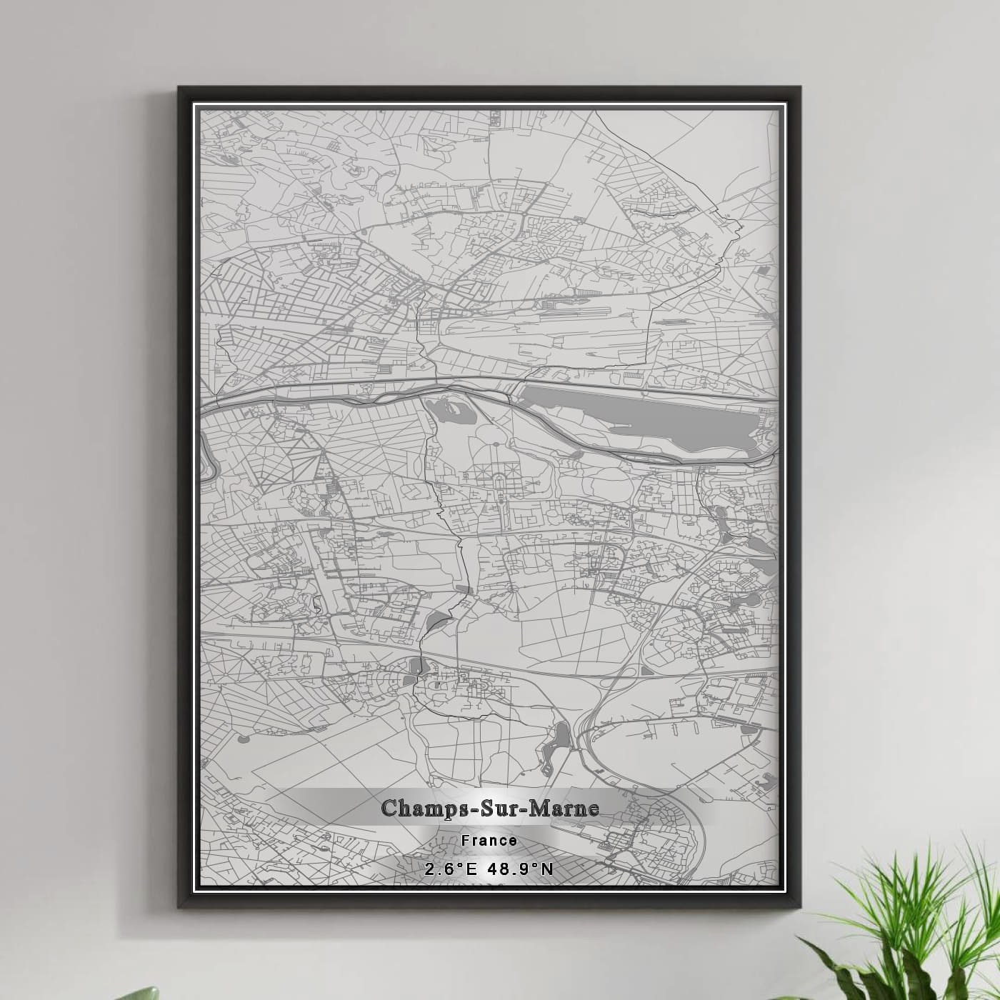 ROAD MAP OF CHAMPS-SUR-MARNE, FRANCE BY MAPBAKES