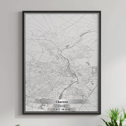 ROAD MAP OF CHARTRES, FRANCE BY MAPBAKES