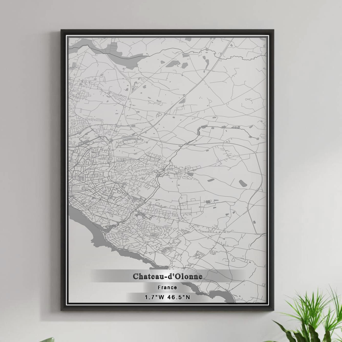 ROAD MAP OF CHATEAU-D'OLONNE, FRANCE BY MAPBAKES