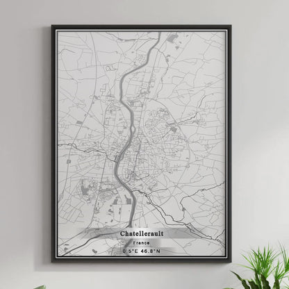 ROAD MAP OF CHATELLERAULT, FRANCE BY MAPBAKES