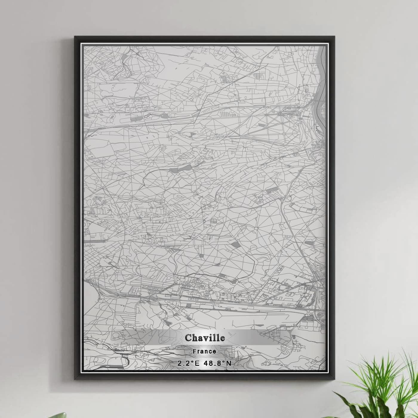 ROAD MAP OF CHAVILLE, FRANCE BY MAPBAKES