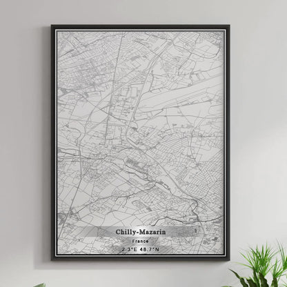 ROAD MAP OF CHILLY-MAZARIN, FRANCE BY MAPBAKES