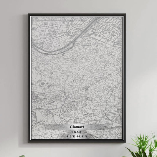 ROAD MAP OF CLAMART, FRANCE BY MAPBAKES