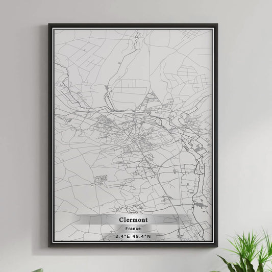 ROAD MAP OF CLERMONT, FRANCE BY MAPBAKES