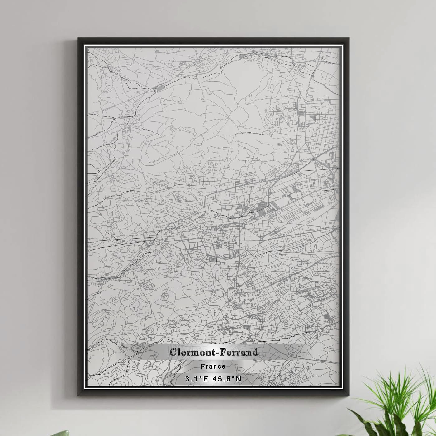 ROAD MAP OF CLERMONT-FERRAND, FRANCE BY MAPBAKES