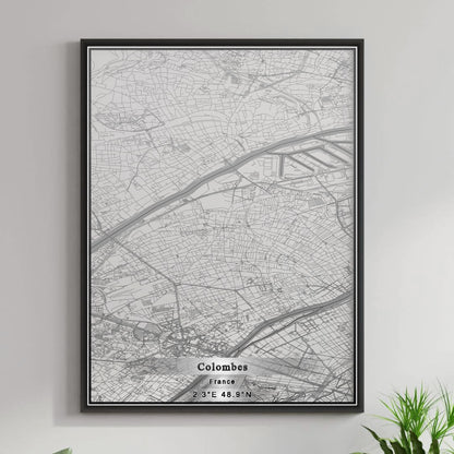 ROAD MAP OF COLOMBES, FRANCE BY MAPBAKES