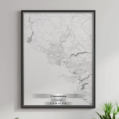 ROAD MAP OF CONCARNEAU, FRANCE BY MAPBAKES