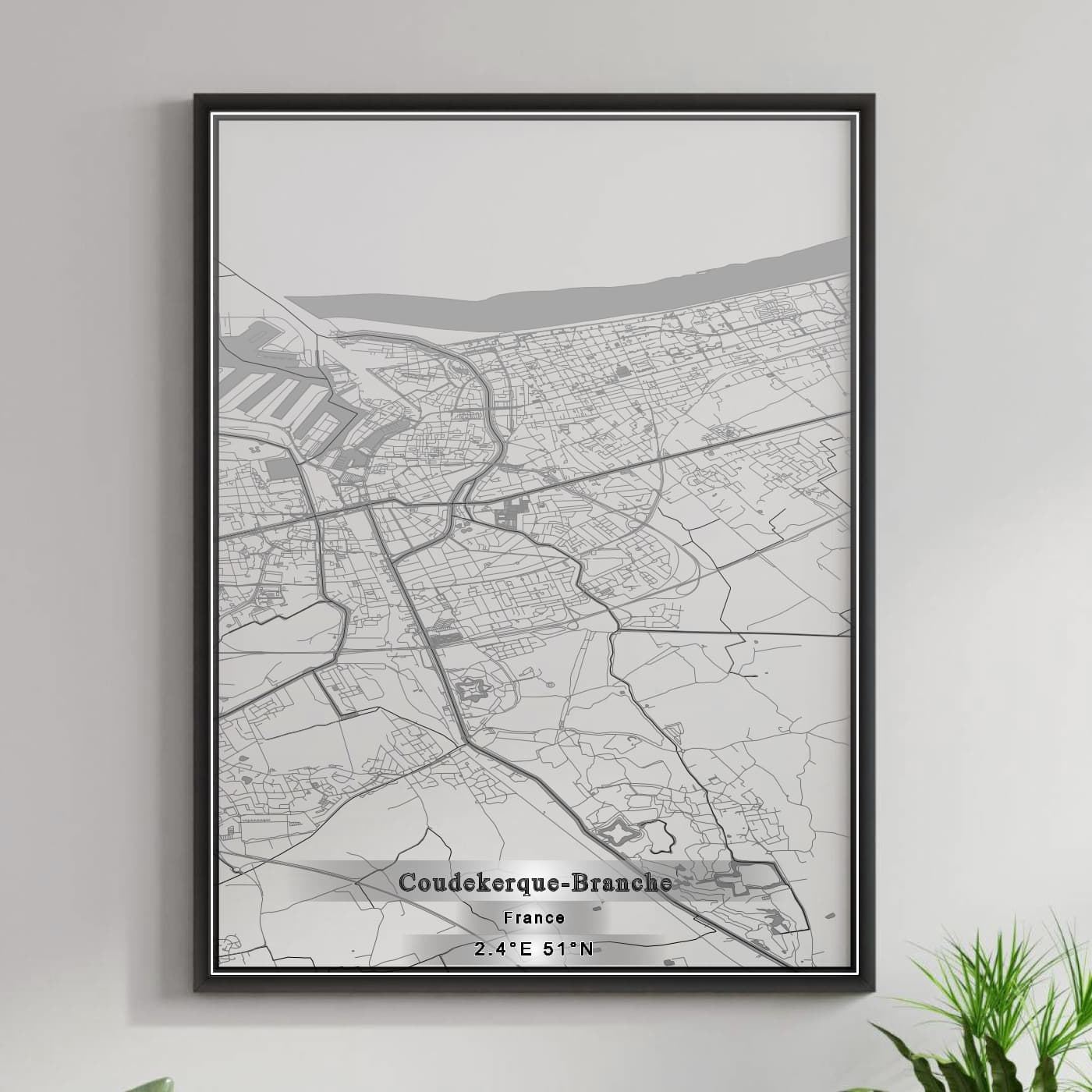 ROAD MAP OF COUDEKERQUE-BRANCHE, FRANCE BY MAPBAKES