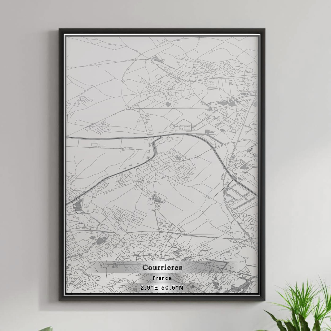 ROAD MAP OF COURRIERES, FRANCE BY MAPBAKES