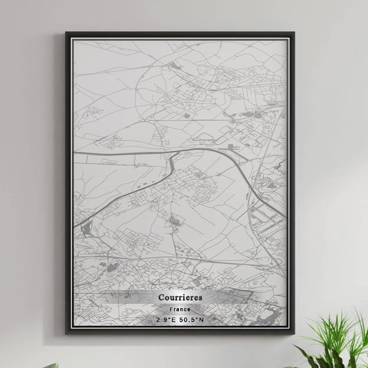 ROAD MAP OF COURRIERES, FRANCE BY MAPBAKES