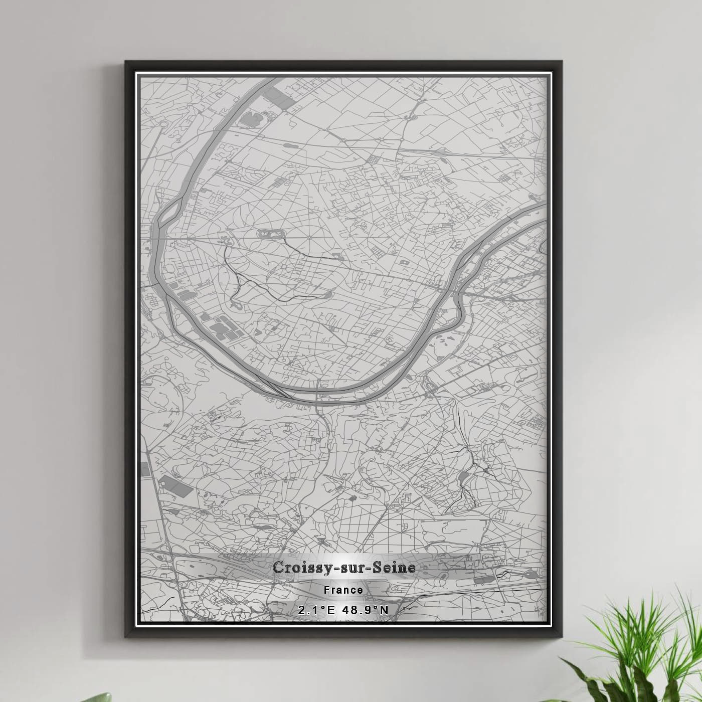 ROAD MAP OF CROISSY-SUR-SEINE, FRANCE BY MAPBAKES