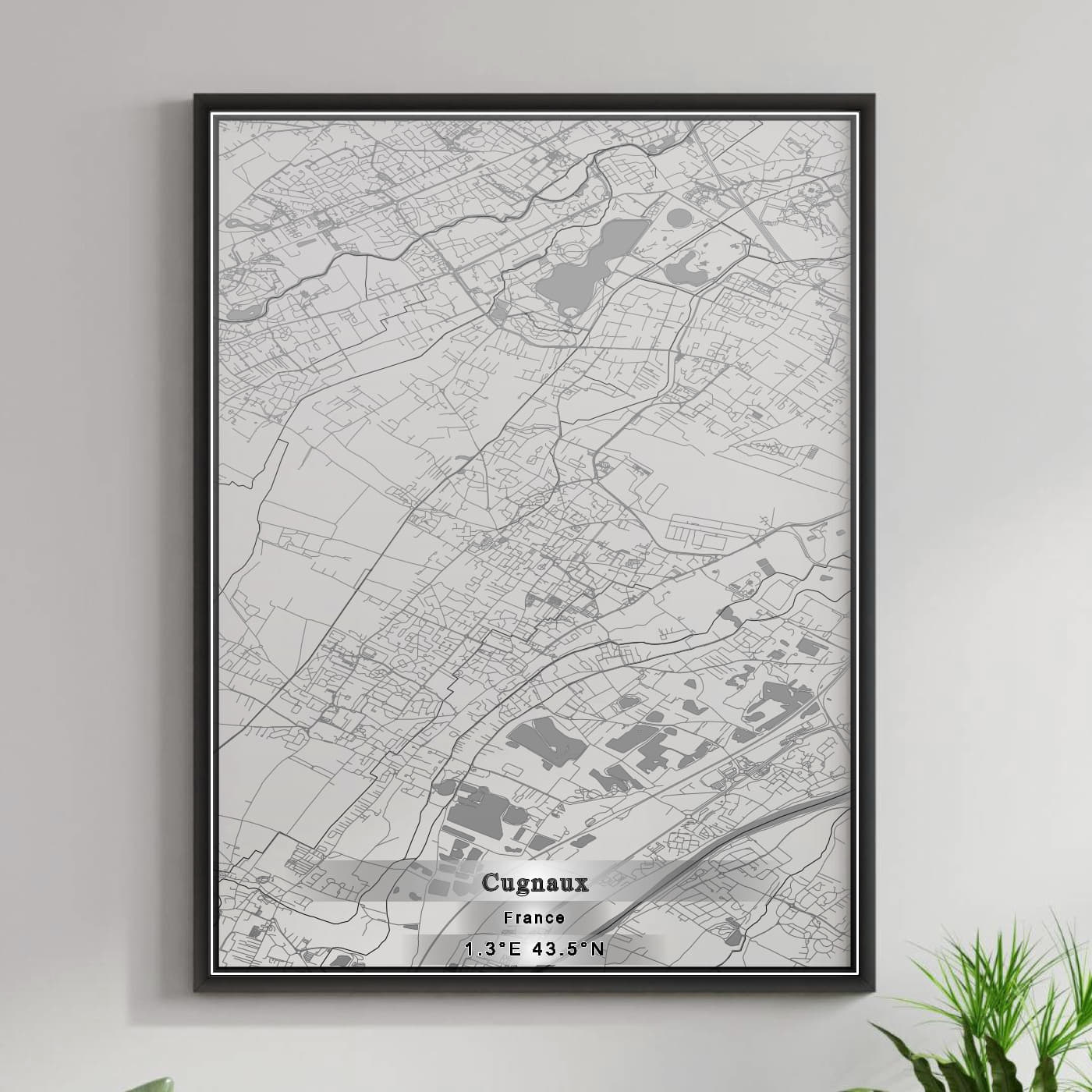 ROAD MAP OF CUGNAUX, FRANCE BY MAPBAKES