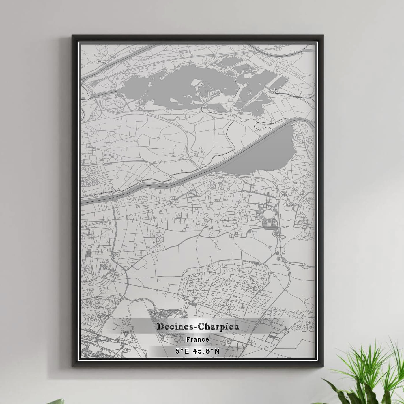 ROAD MAP OF DECINES-CHARPIEU, FRANCE BY MAPBAKES