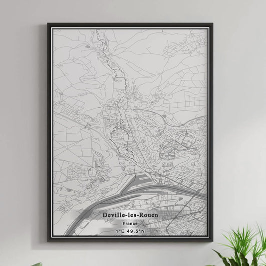 ROAD MAP OF DEVILLE-LES-ROUEN, FRANCE BY MAPBAKES