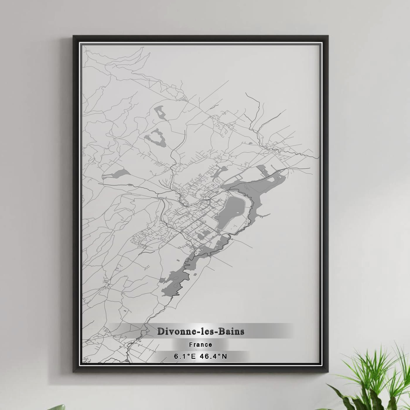 ROAD MAP OF DIVONNE-LES-BAINS, FRANCE BY MAPBAKES