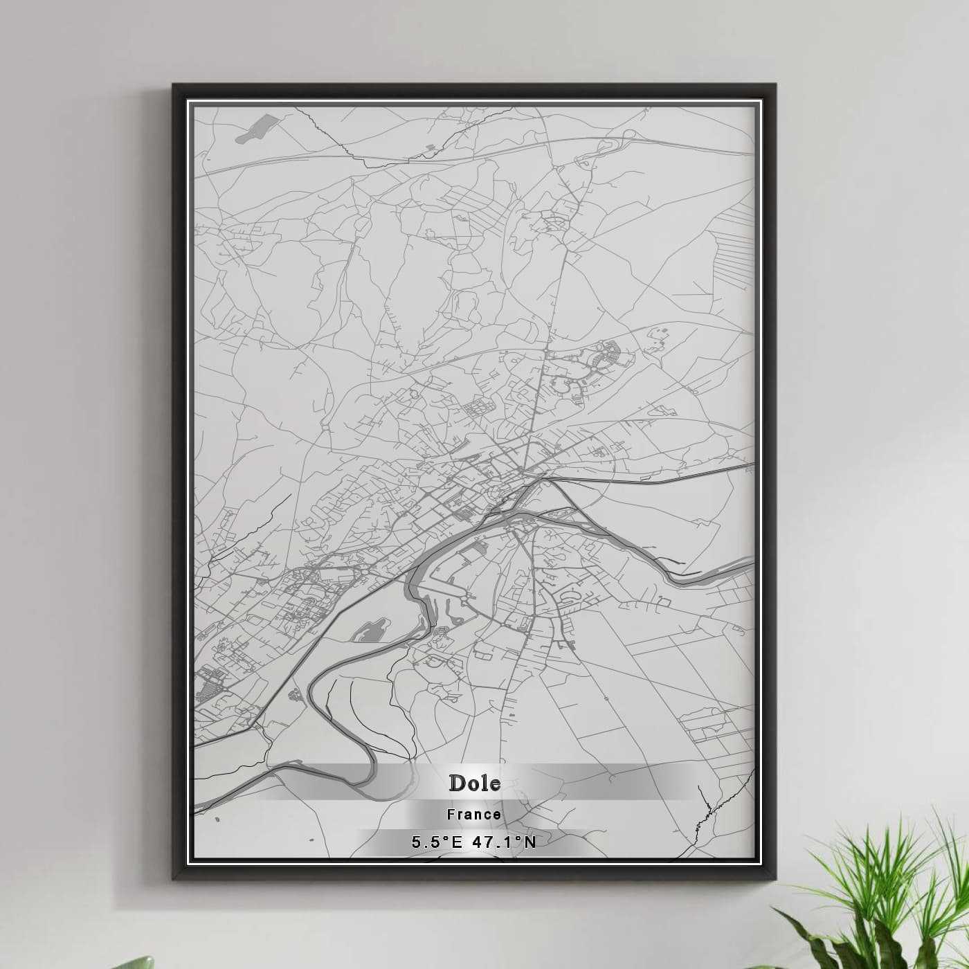 ROAD MAP OF DOLE, FRANCE BY MAPBAKES