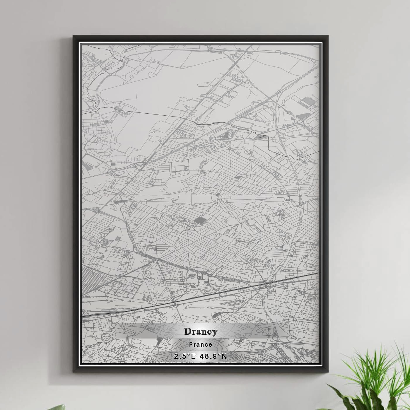 ROAD MAP OF DRANCY, FRANCE BY MAPBAKES