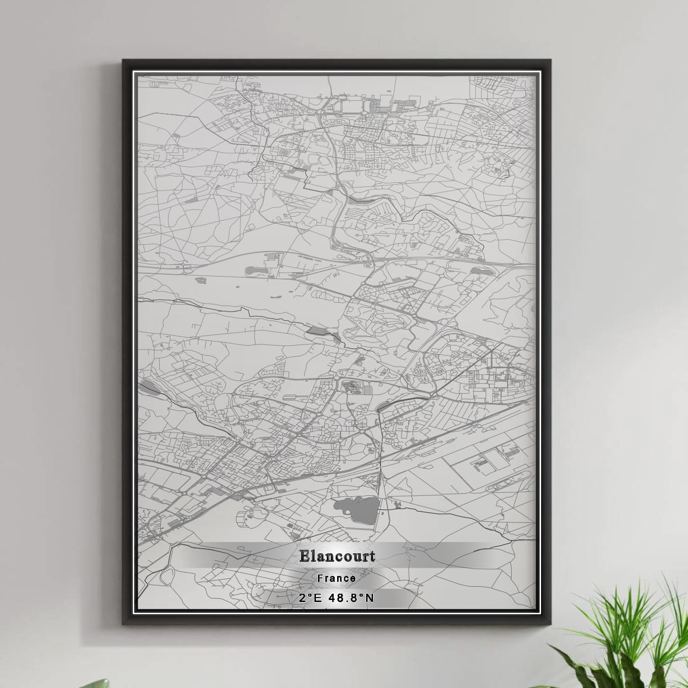 ROAD MAP OF ELANCOURT, FRANCE BY MAPBAKES