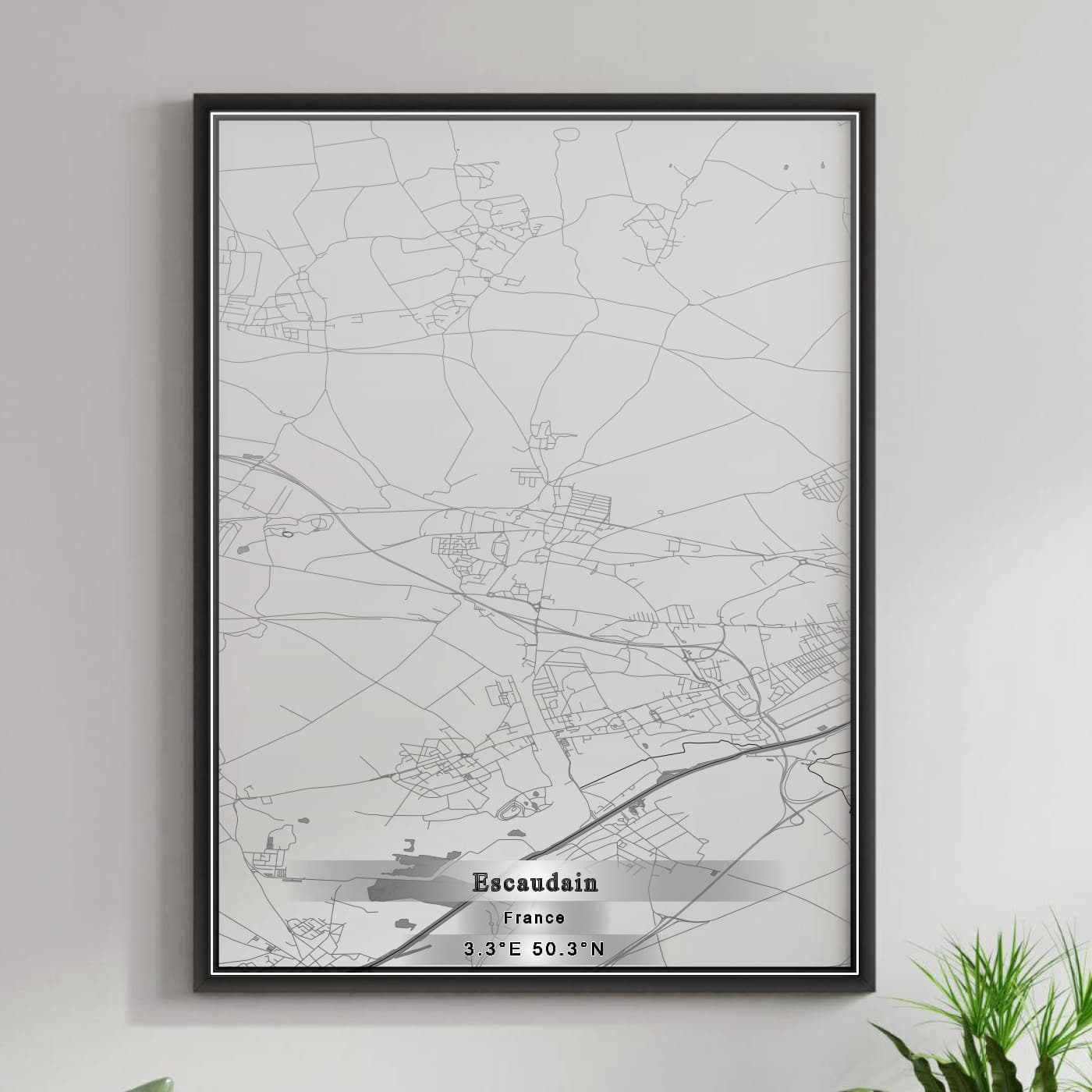 ROAD MAP OF ESCAUDAIN, FRANCE BY MAPBAKES