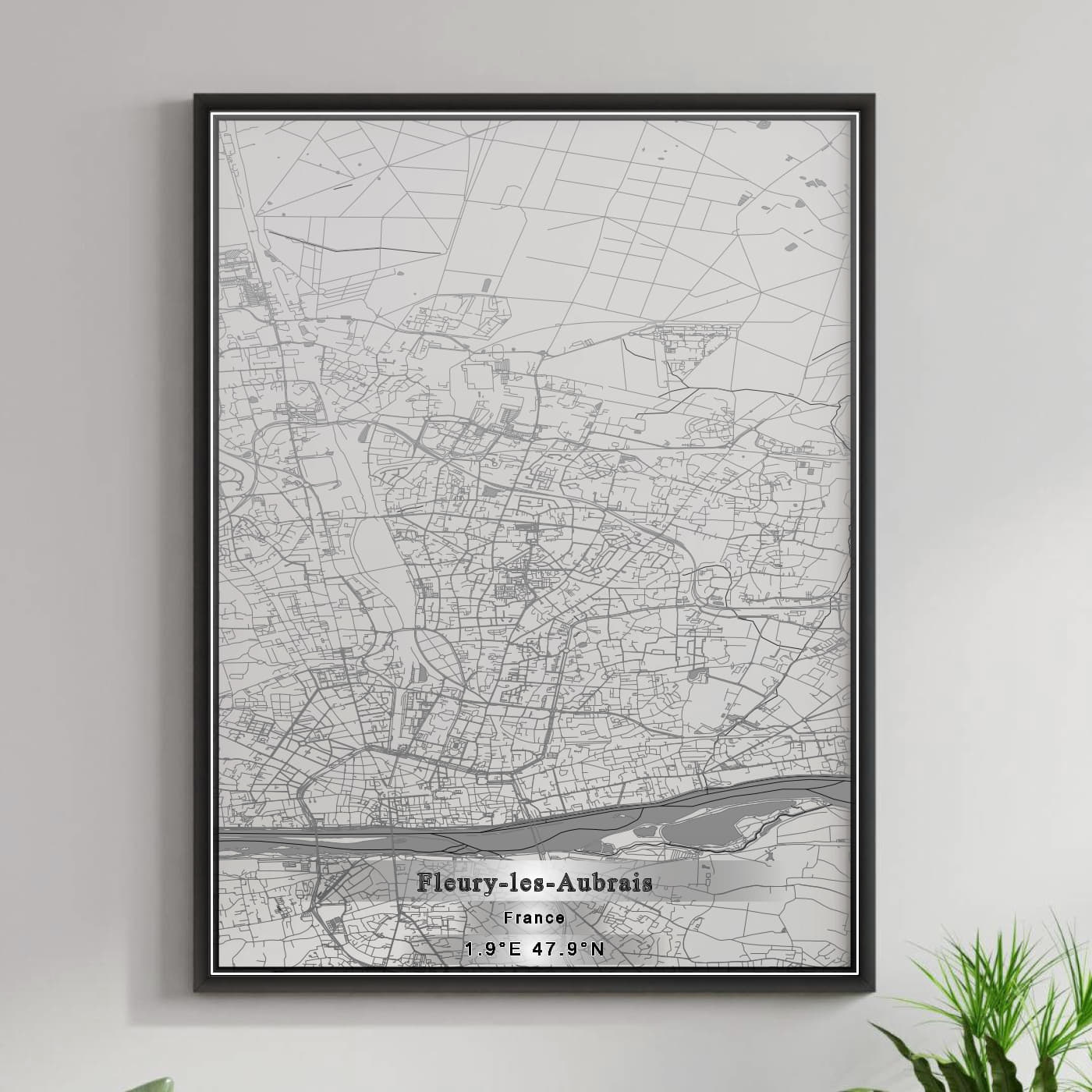 ROAD MAP OF FLEURY-LES-AUBRAIS, FRANCE BY MAPBAKES