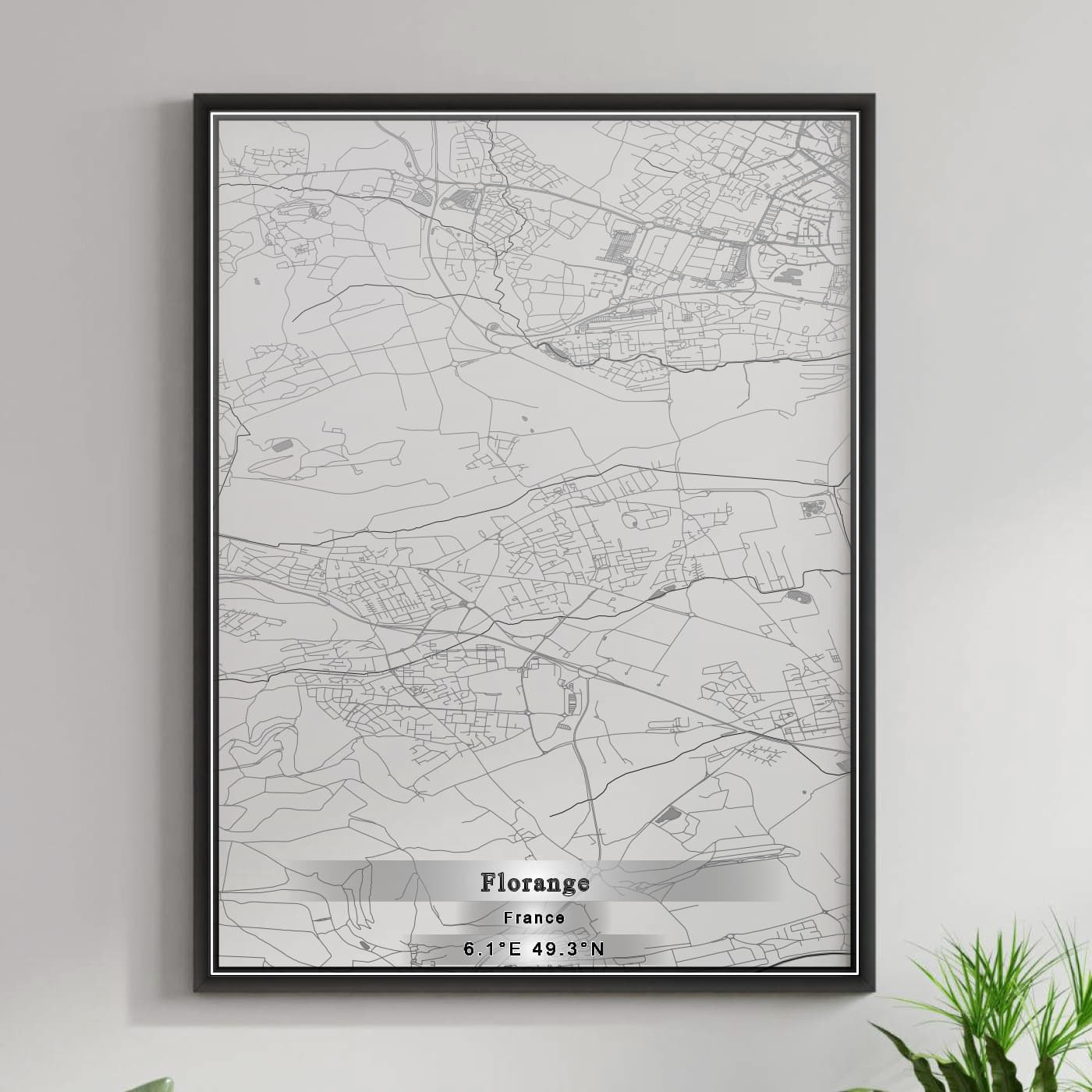 ROAD MAP OF FLORANGE, FRANCE BY MAPBAKES