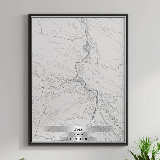 ROAD MAP OF FOIX, FRANCE BY MAPBAKES