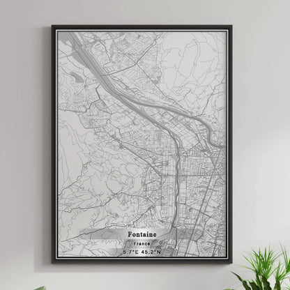 ROAD MAP OF FONTAINE, FRANCE BY MAPBAKES