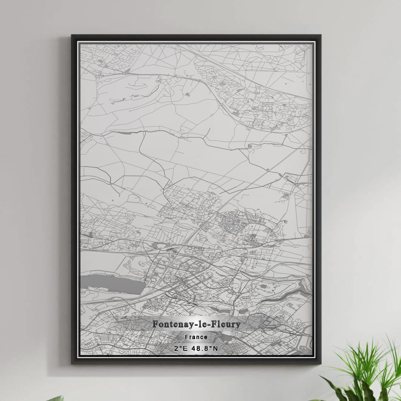 ROAD MAP OF FONTENAY-LE-FLEURY, FRANCE BY MAPBAKES