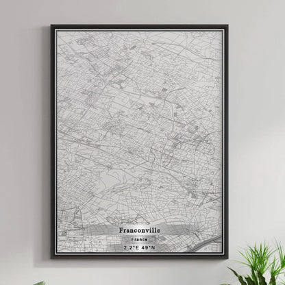 ROAD MAP OF FRANCONVILLE, FRANCE BY MAPBAKES