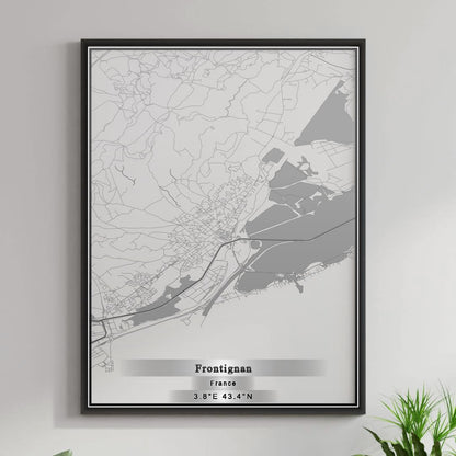 ROAD MAP OF FRONTIGNAN, FRANCE BY MAPBAKES