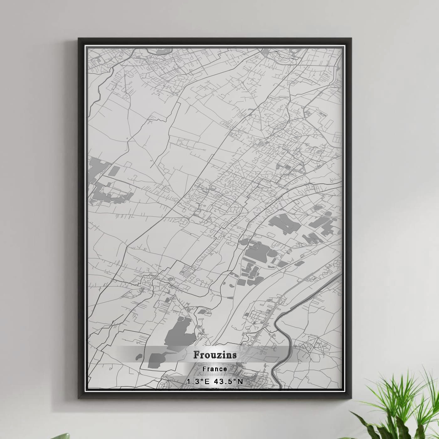 ROAD MAP OF FROUZINS, FRANCE BY MAPBAKES