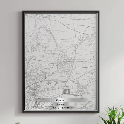 ROAD MAP OF GERZAT, FRANCE BY MAPBAKES