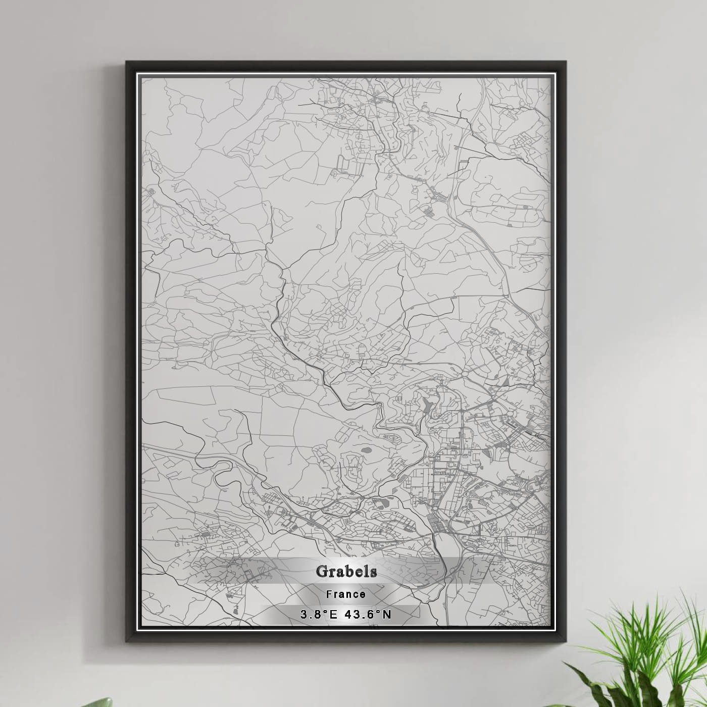 ROAD MAP OF GRABELS, FRANCE BY MAPBAKES