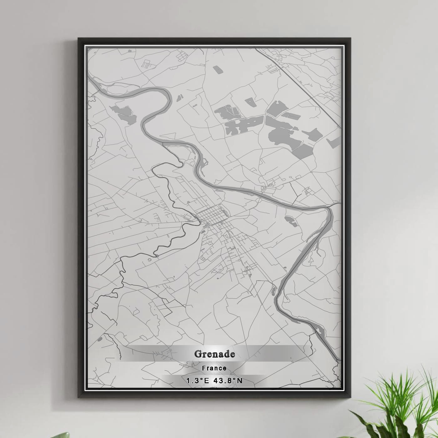 ROAD MAP OF GRENADE, FRANCE BY MAPBAKES