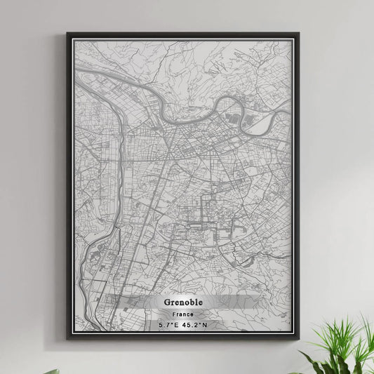 ROAD MAP OF GRENOBLE, FRANCE BY MAPBAKES