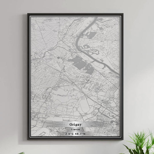 ROAD MAP OF GRIGNY, FRANCE BY MAPBAKES