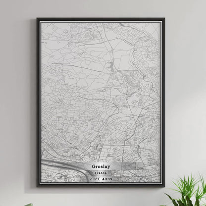 ROAD MAP OF GROSLAY, FRANCE BY MAPBAKES