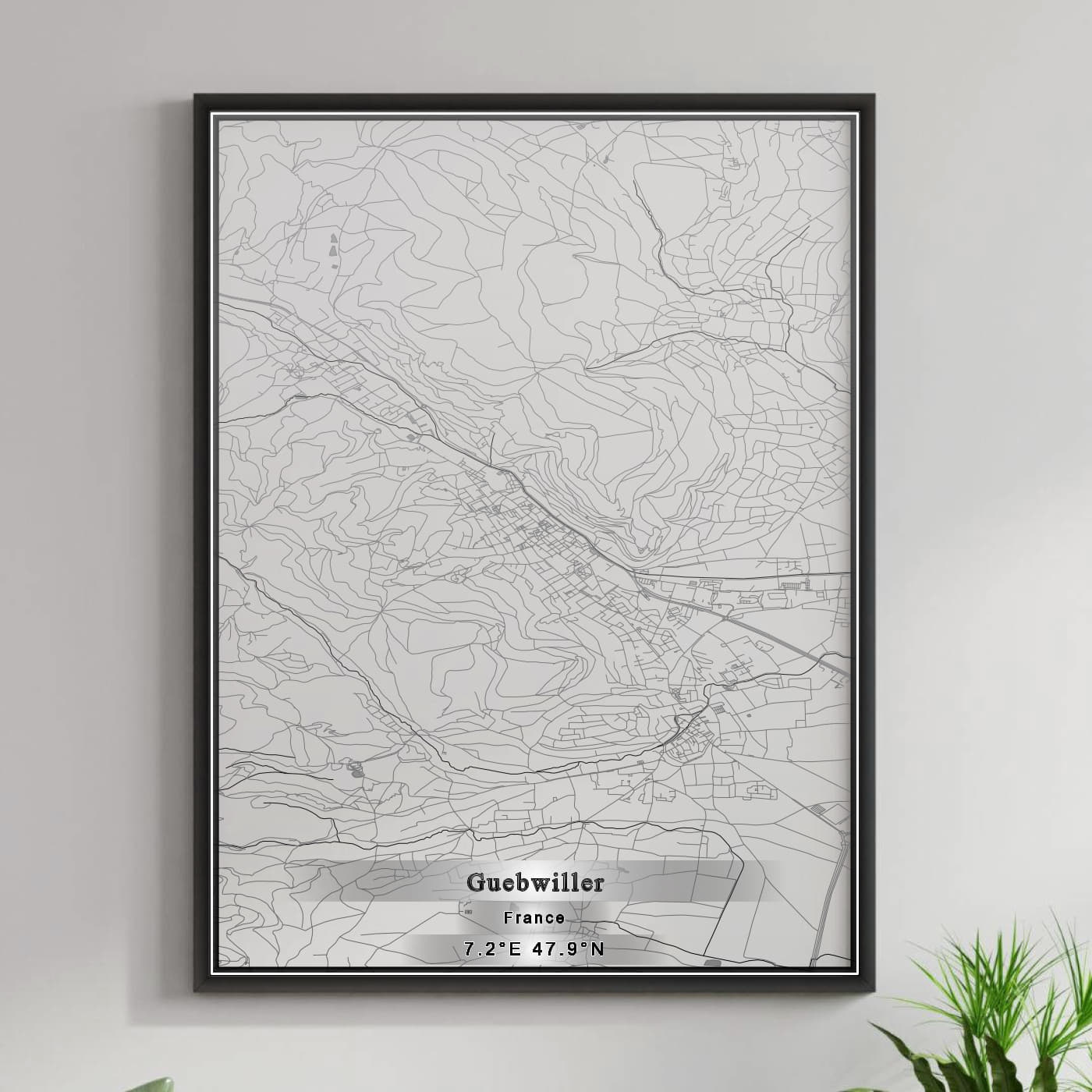 ROAD MAP OF GUEBWILLER, FRANCE BY MAPBAKES