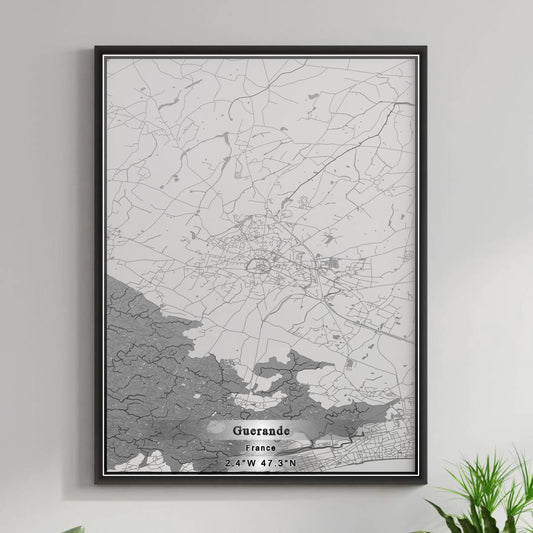 ROAD MAP OF GUERANDE, FRANCE BY MAPBAKES