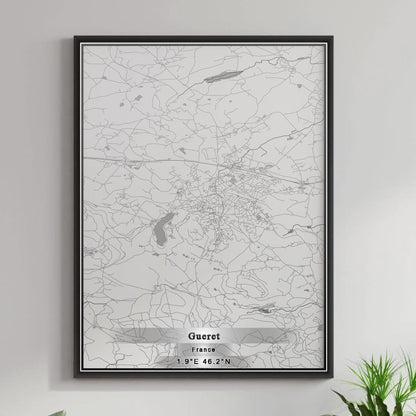 ROAD MAP OF GUERET, FRANCE BY MAPBAKES