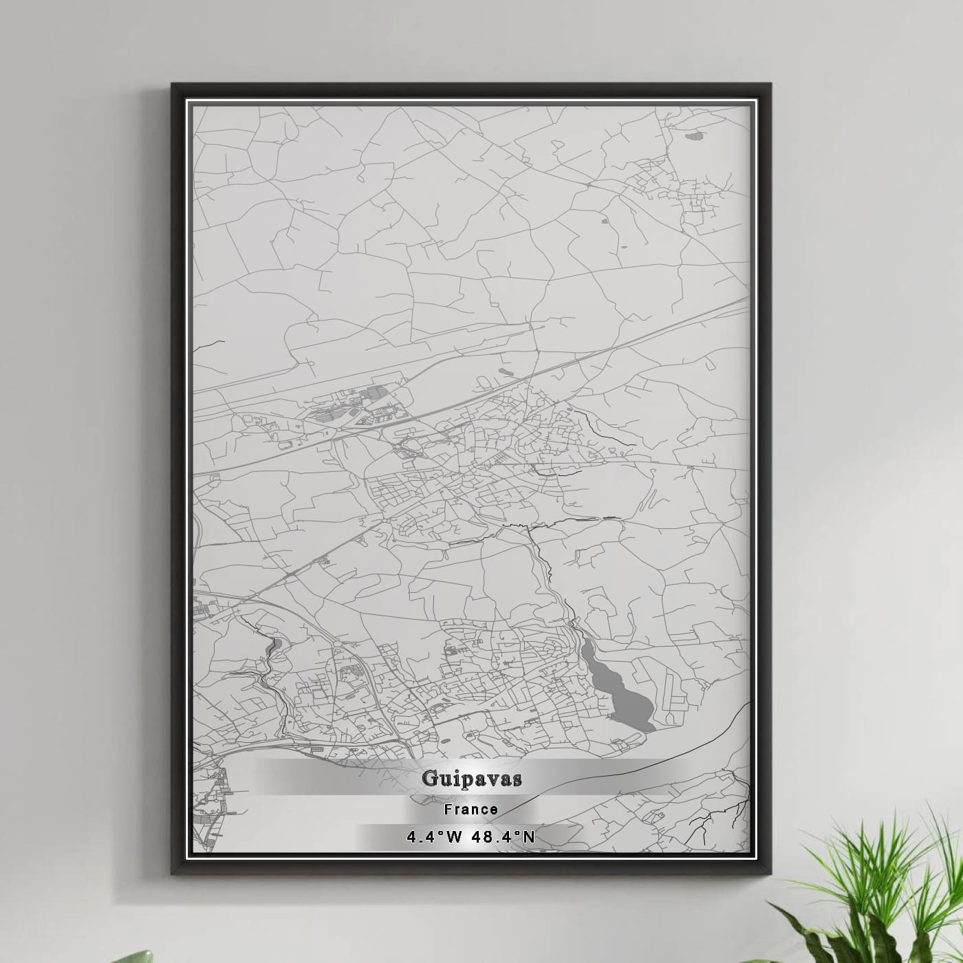 ROAD MAP OF GUIPAVAS, FRANCE BY MAPBAKES