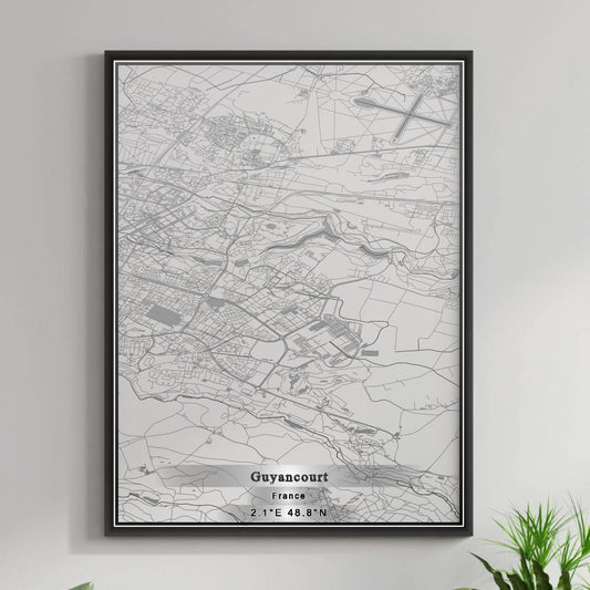 ROAD MAP OF GUYANCOURT, FRANCE BY MAPBAKES