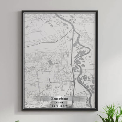 ROAD MAP OF HAGONDANGE, FRANCE BY MAPBAKES