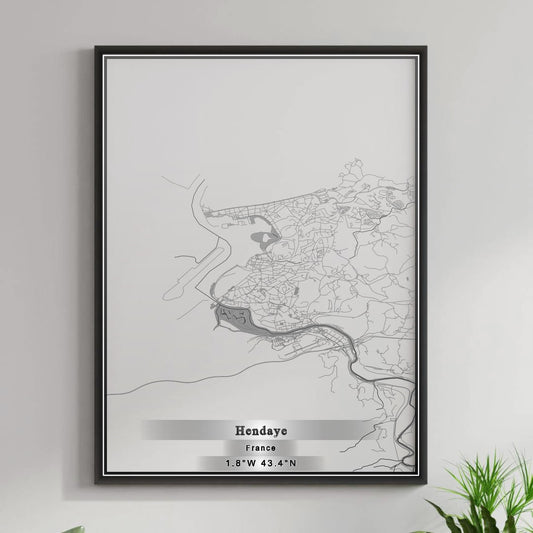 ROAD MAP OF HENDAYE, FRANCE BY MAPBAKES