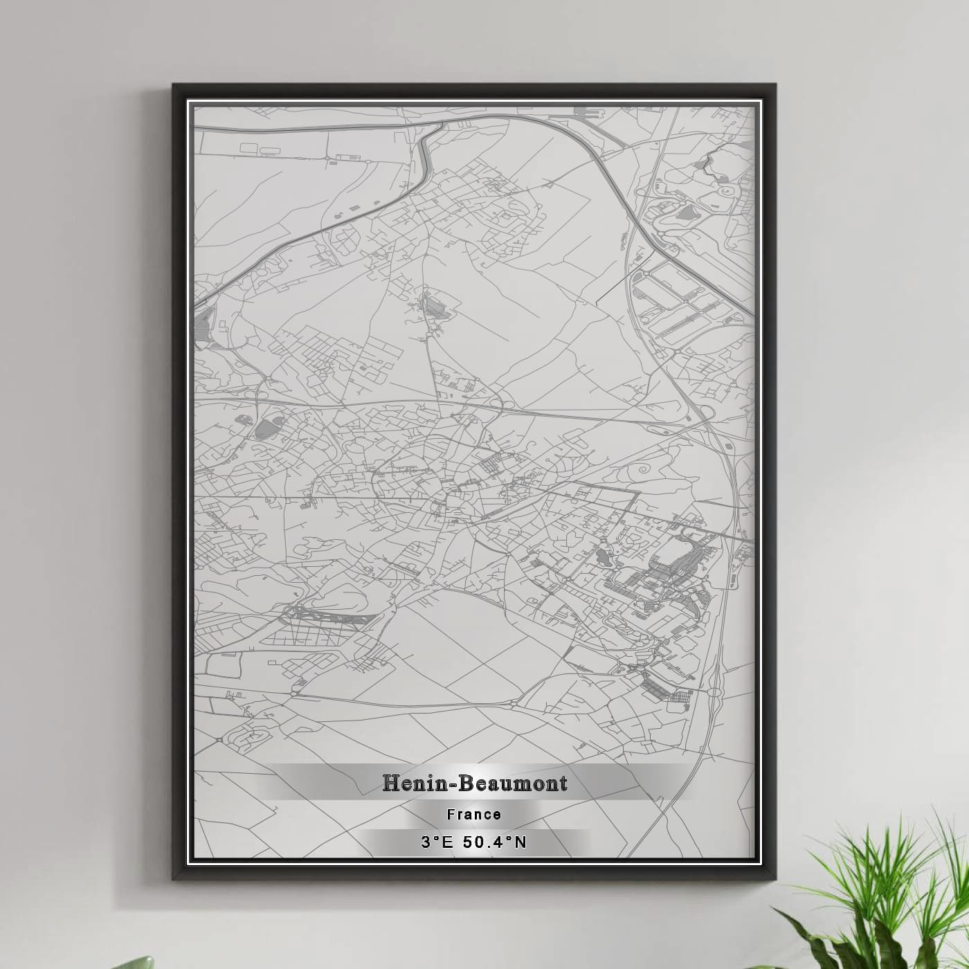 ROAD MAP OF HENIN-BEAUMONT, FRANCE BY MAPBAKES