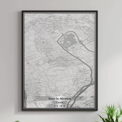 ROAD MAP OF JOUY-LE-MOUTIER, FRANCE BY MAPBAKES