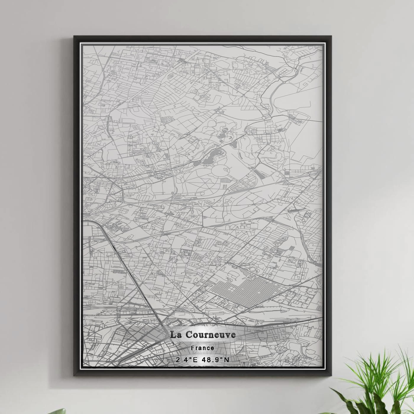 ROAD MAP OF LA COURNEUVE, FRANCE BY MAPBAKES