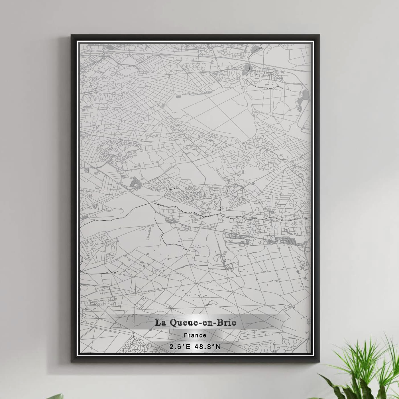 ROAD MAP OF LA QUEUE-EN-BRIE, FRANCE BY MAPBAKES