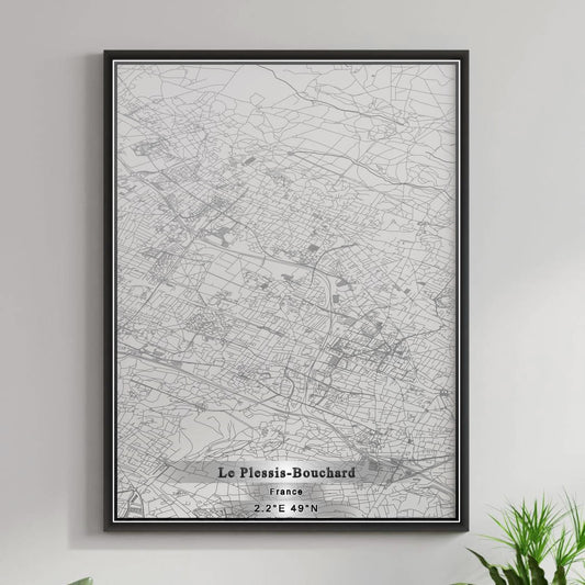 ROAD MAP OF LE PLESSIS-BOUCHARD, FRANCE BY MAPBAKES